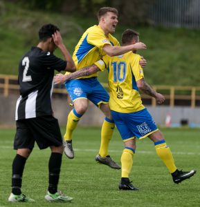 Barry Town United AFC vs Risca United AFC 15.4.2017, Jenner Park stadium, Barry, Vale of Glamorgan, Wales in Welsh League Division One - Wales