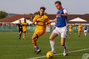 Penybont v Newport County. Bridgend, Wales.