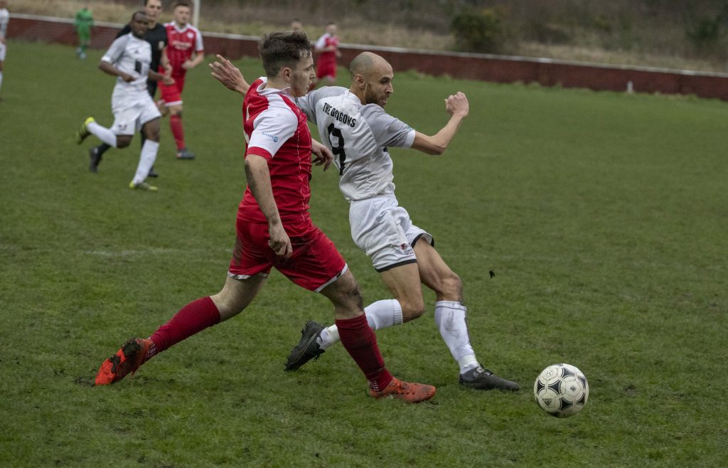 Luke Gullick scores his second for Pontypridd Town vs Ton Pentre