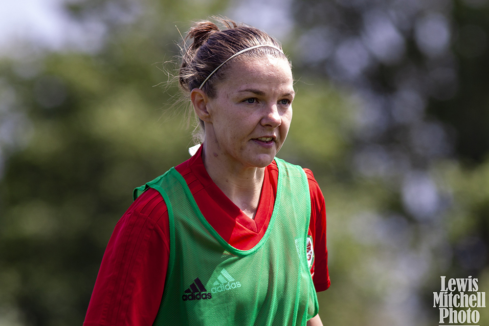 Loren Dykes pictured during a Wales training session