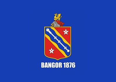 The newly-unveiled crest of Bangor 1876