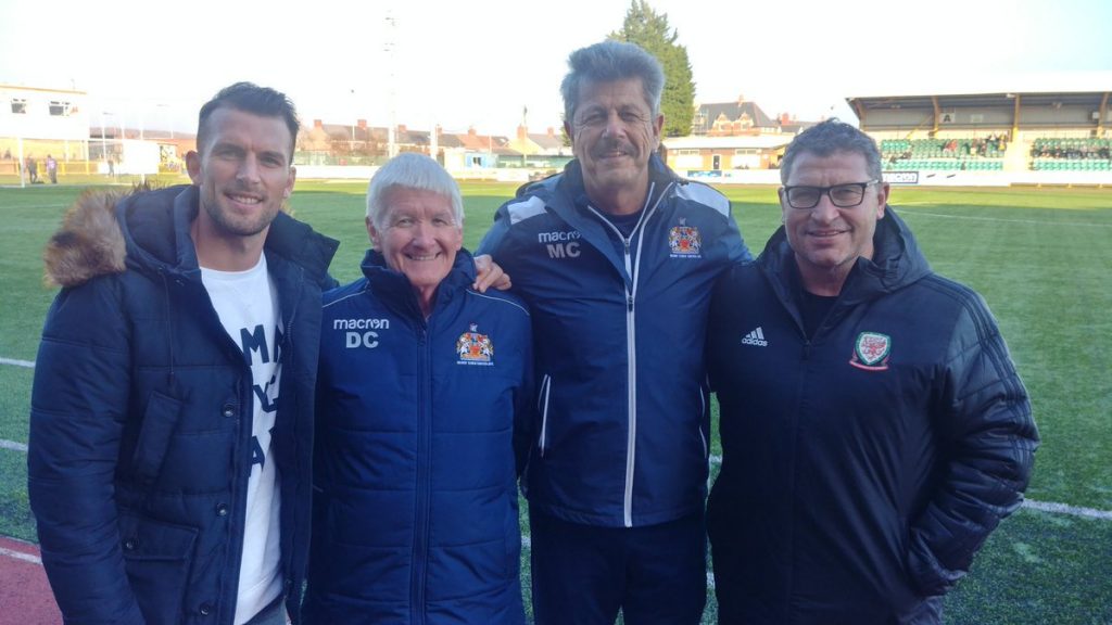 Christian Doidge with David Cole, Mike Cosslett and Osian Roberts