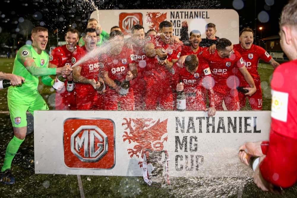 The Nathaniel MG Cup has been cancelled. Connah's Quay Nomads won the Nathaniel MG Cup against STM Sports last season.