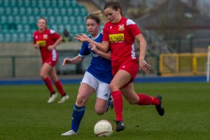 Orchard Welsh Premier Womens Football League match between Cardiff City and Abergavenny, played on 14 March 2021 at Cardiff International Sports Stadium.