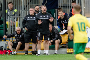 Football, Cymru Premier, Caernarfon Town v Haverfordwest County, Caernarfon, Wales.