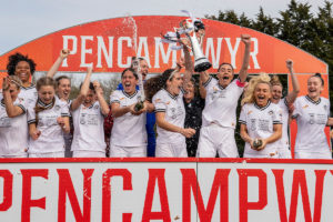 Genero Adran Premier fixture between Cardiff Met WFC and Swansea City Ladies FC at Cardiff Met Cyncoed Campus, Cardiff, Wales.
