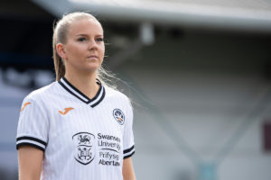 Genero Adran Premier fixture between Cardiff Met WFC and Swansea City Ladies FC at Cardiff Met Cyncoed Campus, Cardiff, Wales.