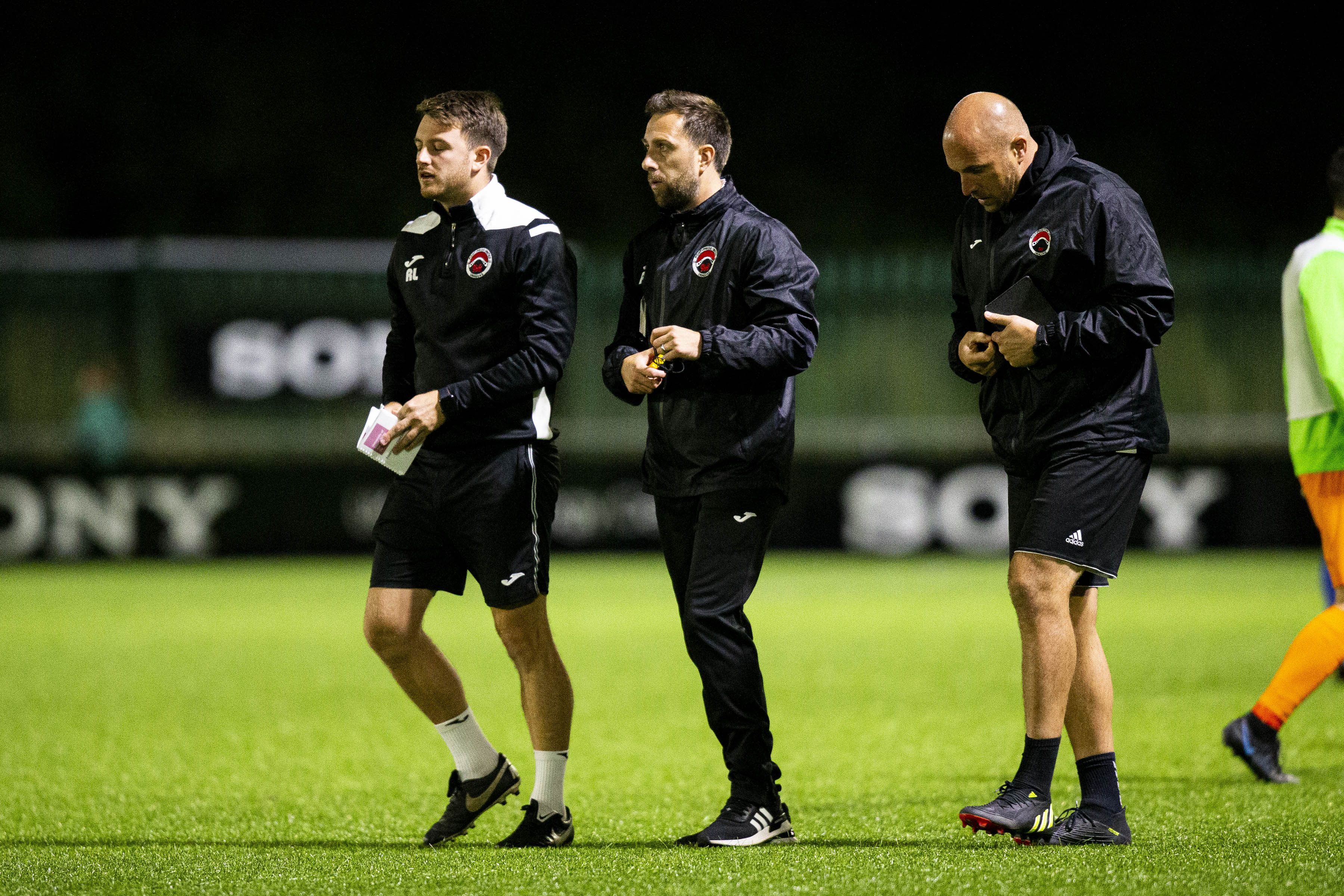 Pontypridd United manager Andrew Stokes on the touchline at Penybont