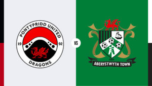 Pontypridd United and Aberystwyth Town badges