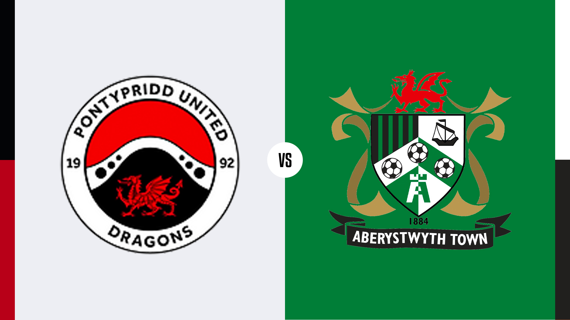 Pontypridd United and Aberystwyth Town badges