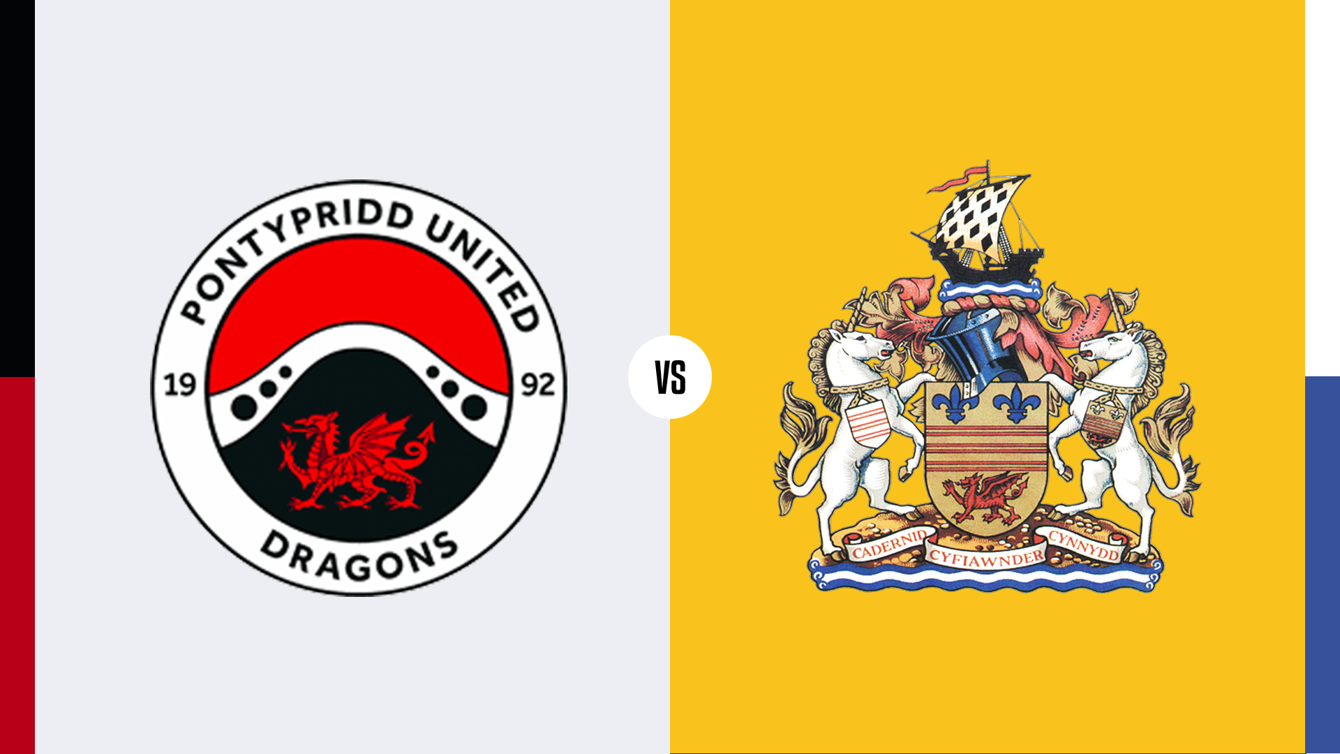 Pontypridd United v Barry Town badges