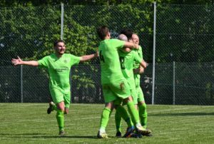 Abertillery Bluebirds players celebrate