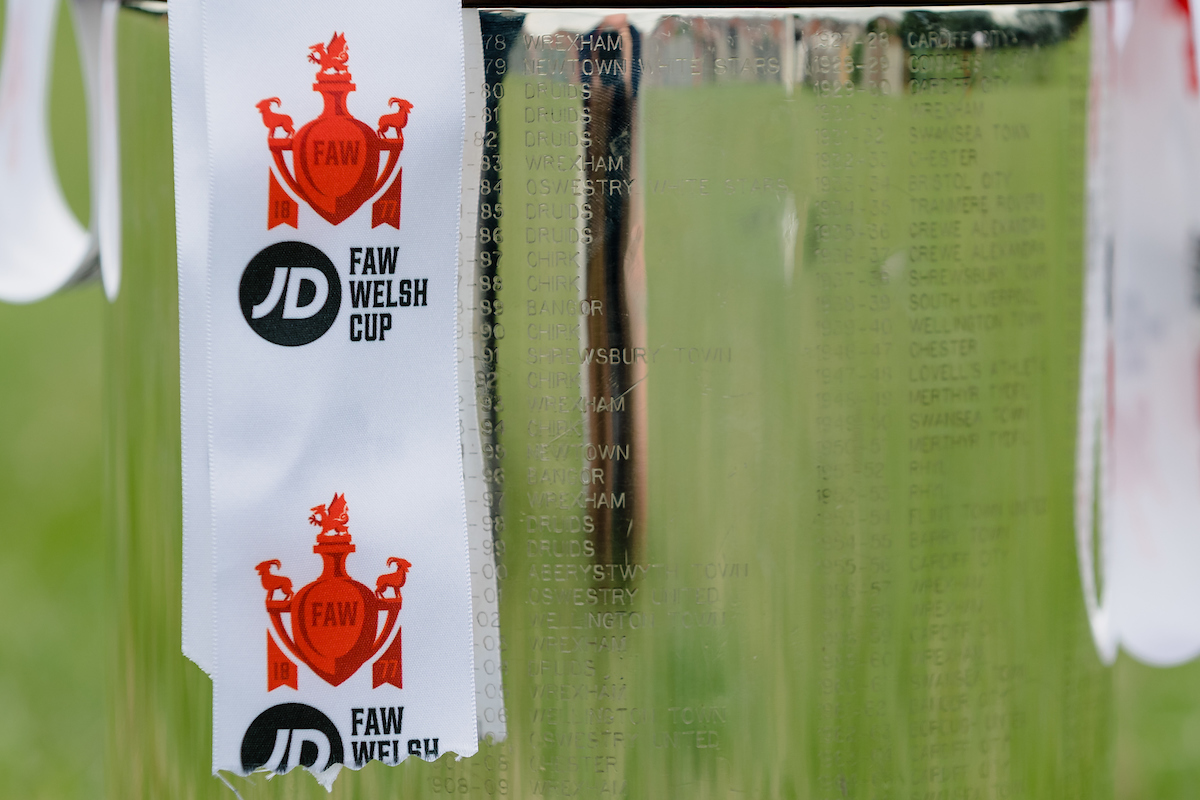 A detailed view of the Welsh Cup trophy