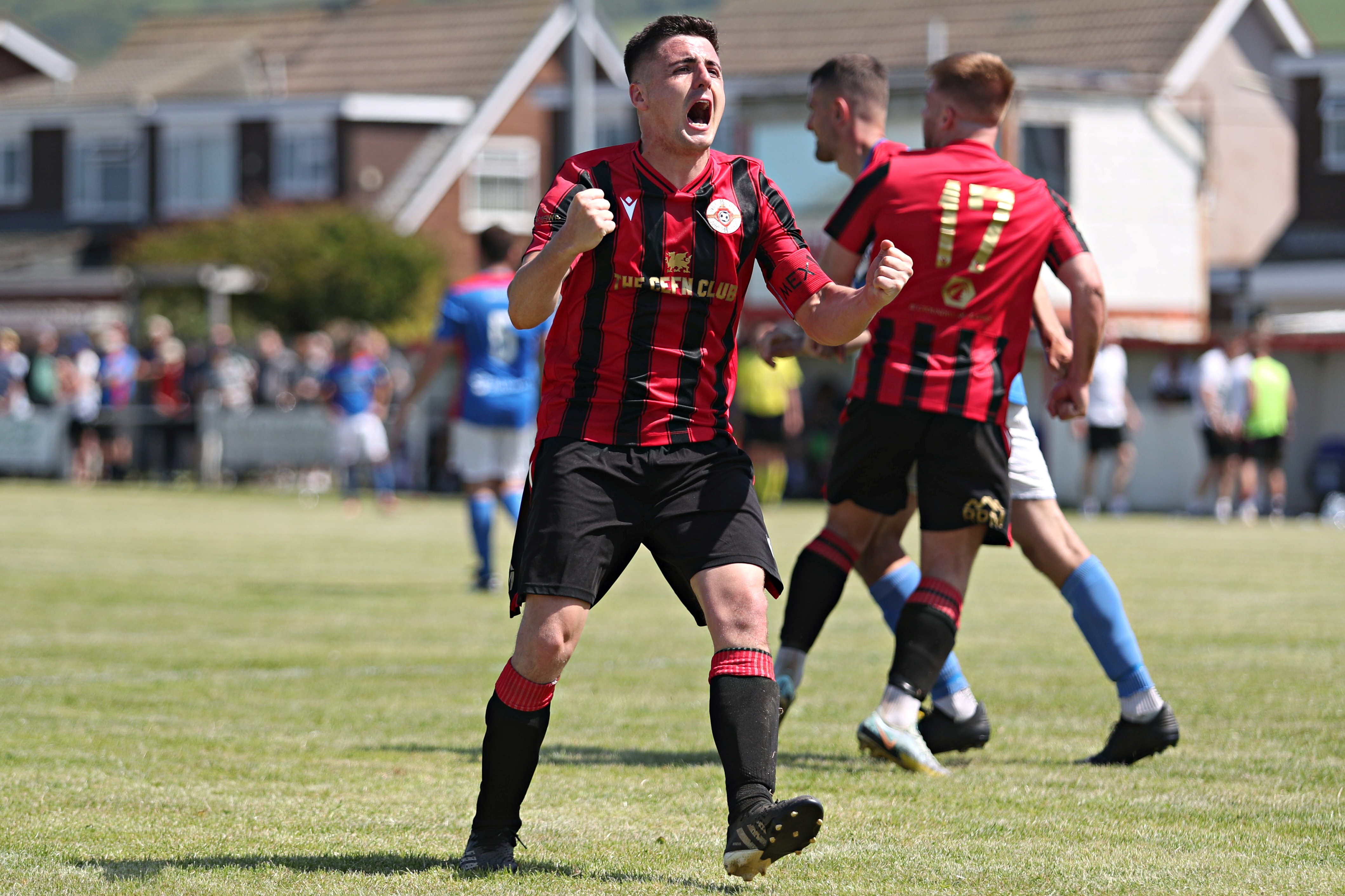 CPD Bangor 1876 vs Cefn Albion FC in the Lockstock Ardal North League Play-Off at Bastion Gardens, Prestatyn (Pic by Sam Eaden/FAW)
