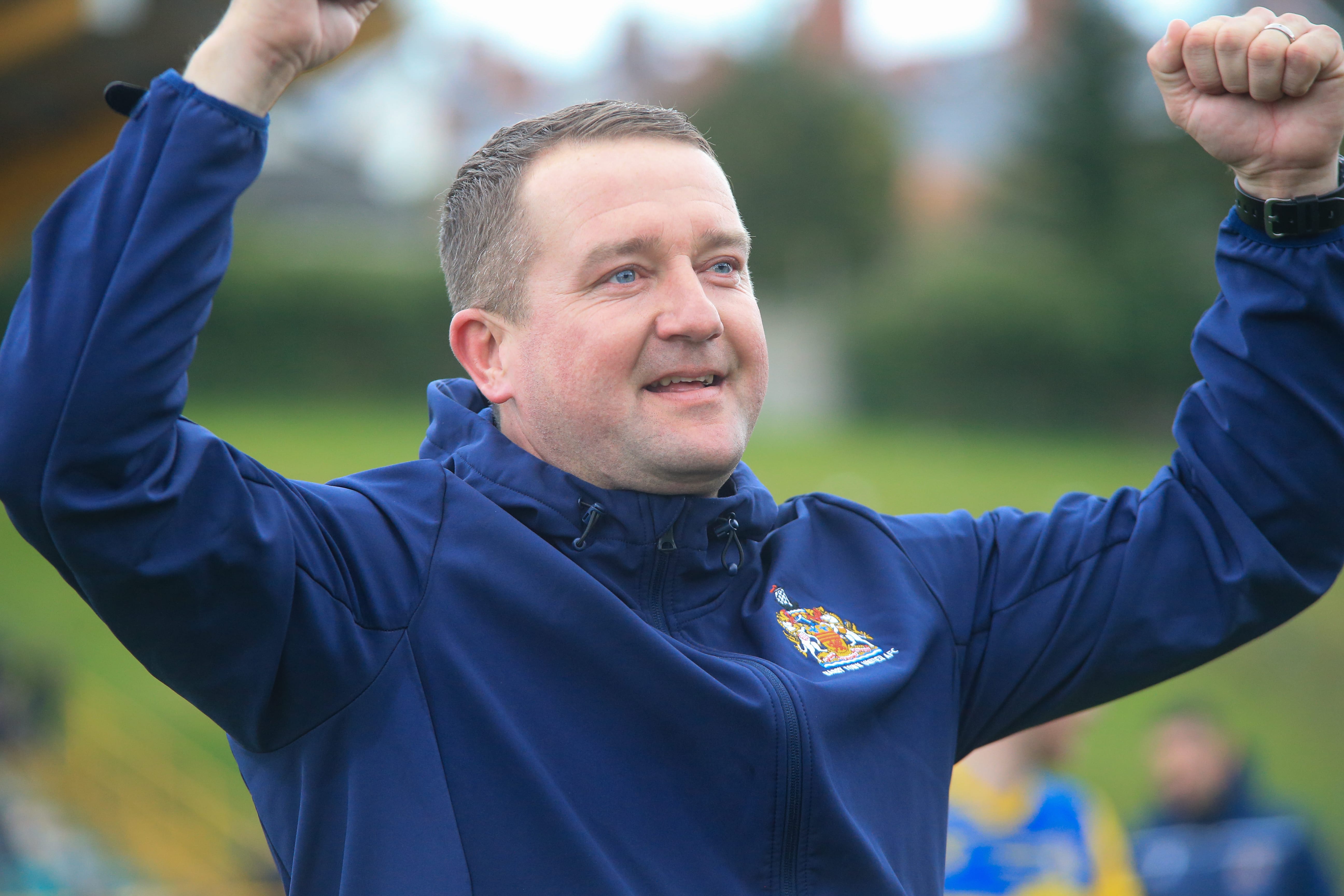 Barry manager Lee Kendall celebrates