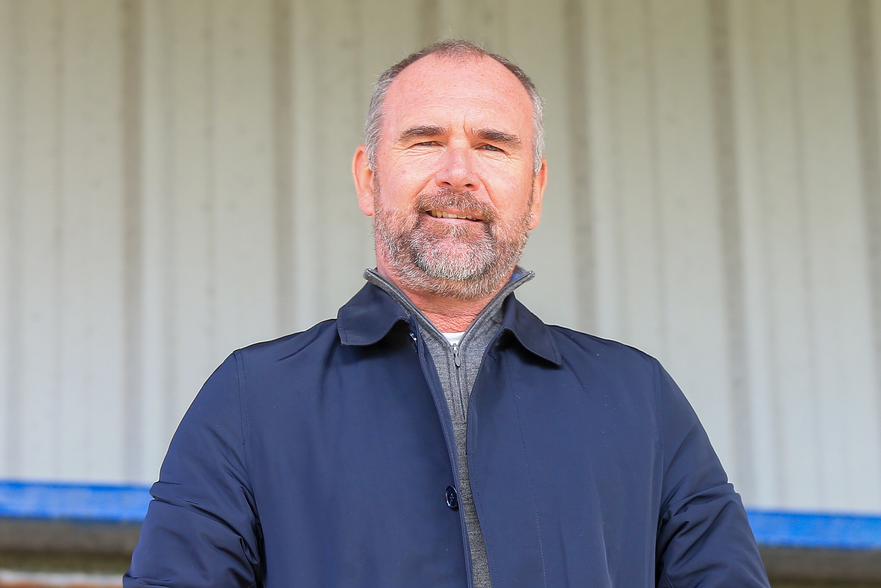 Steve Jenkins looks at the camera whilst attending Barry Town v Aberystwyth Town.