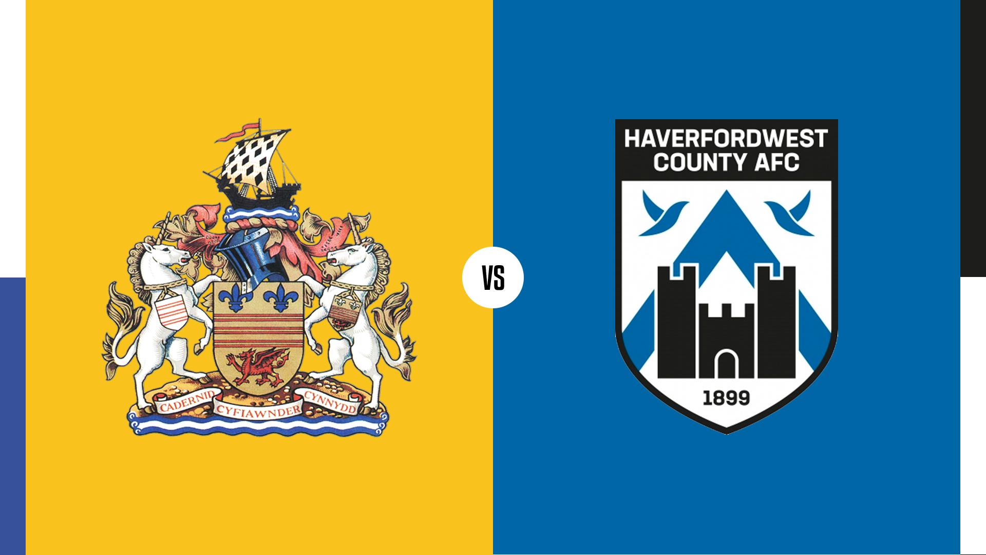 Barry Town v Haverfordwest County badges.