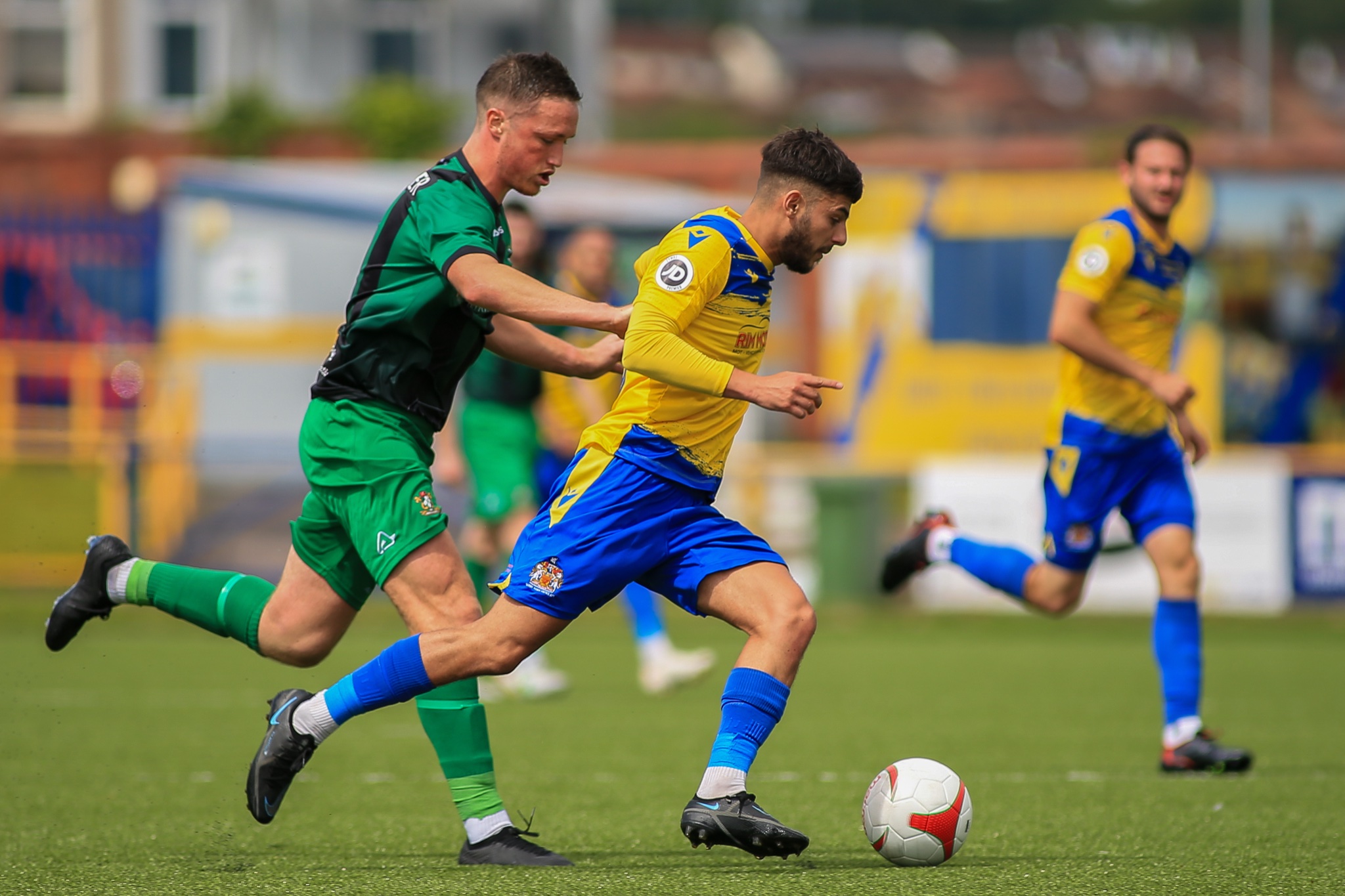 Barry Town v Aberystwyth Town in action.