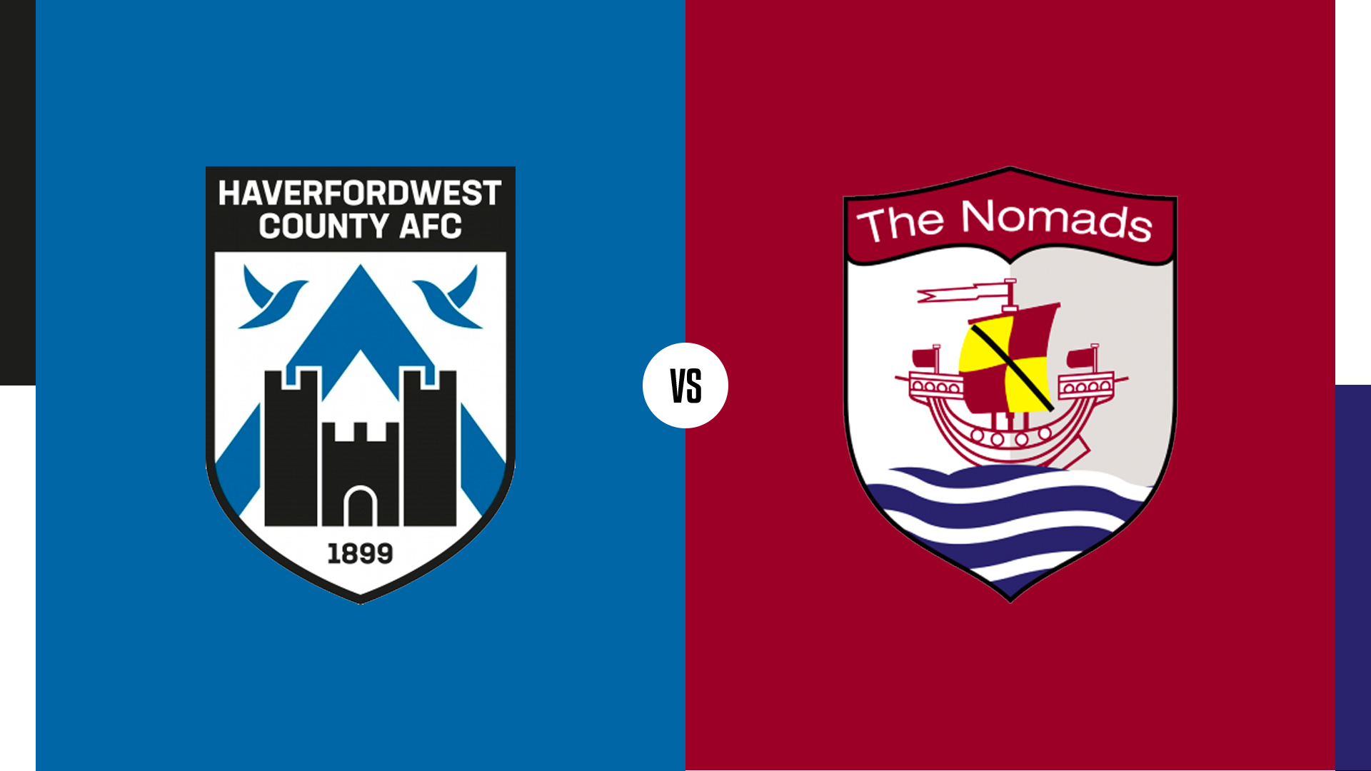 Haverfordwest County v Connah's Quay badges