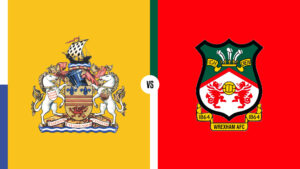Barry Town v Wrexham badges