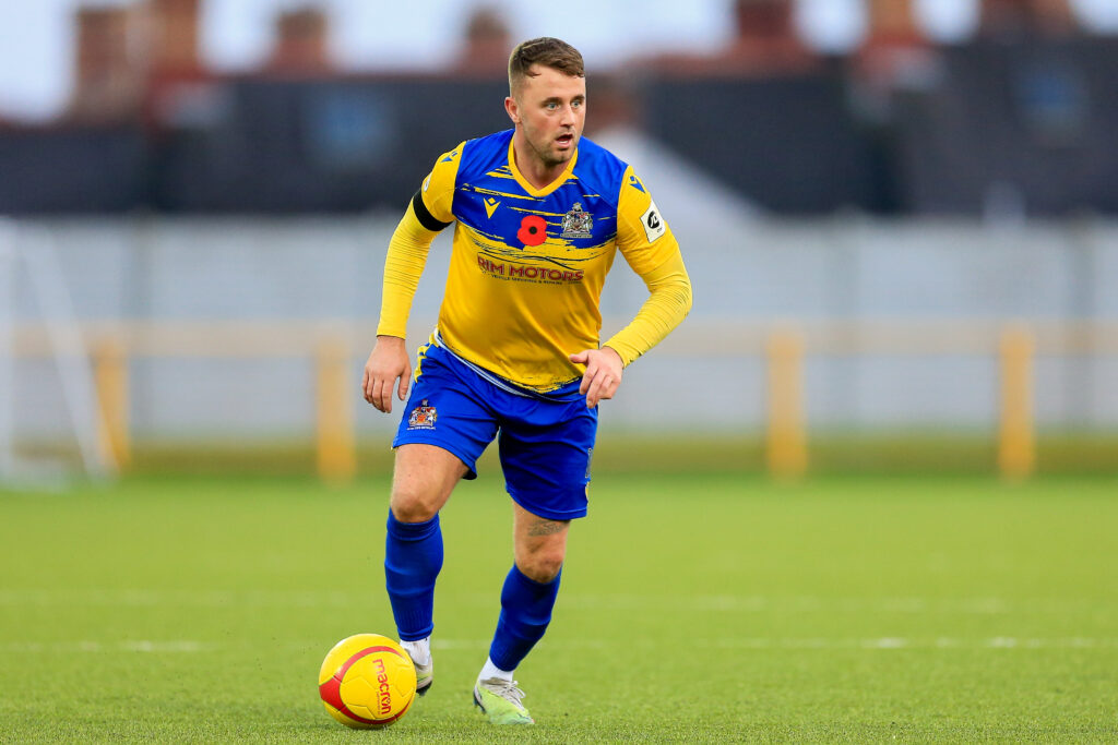 Jordan Cotterill playing for Barry Town