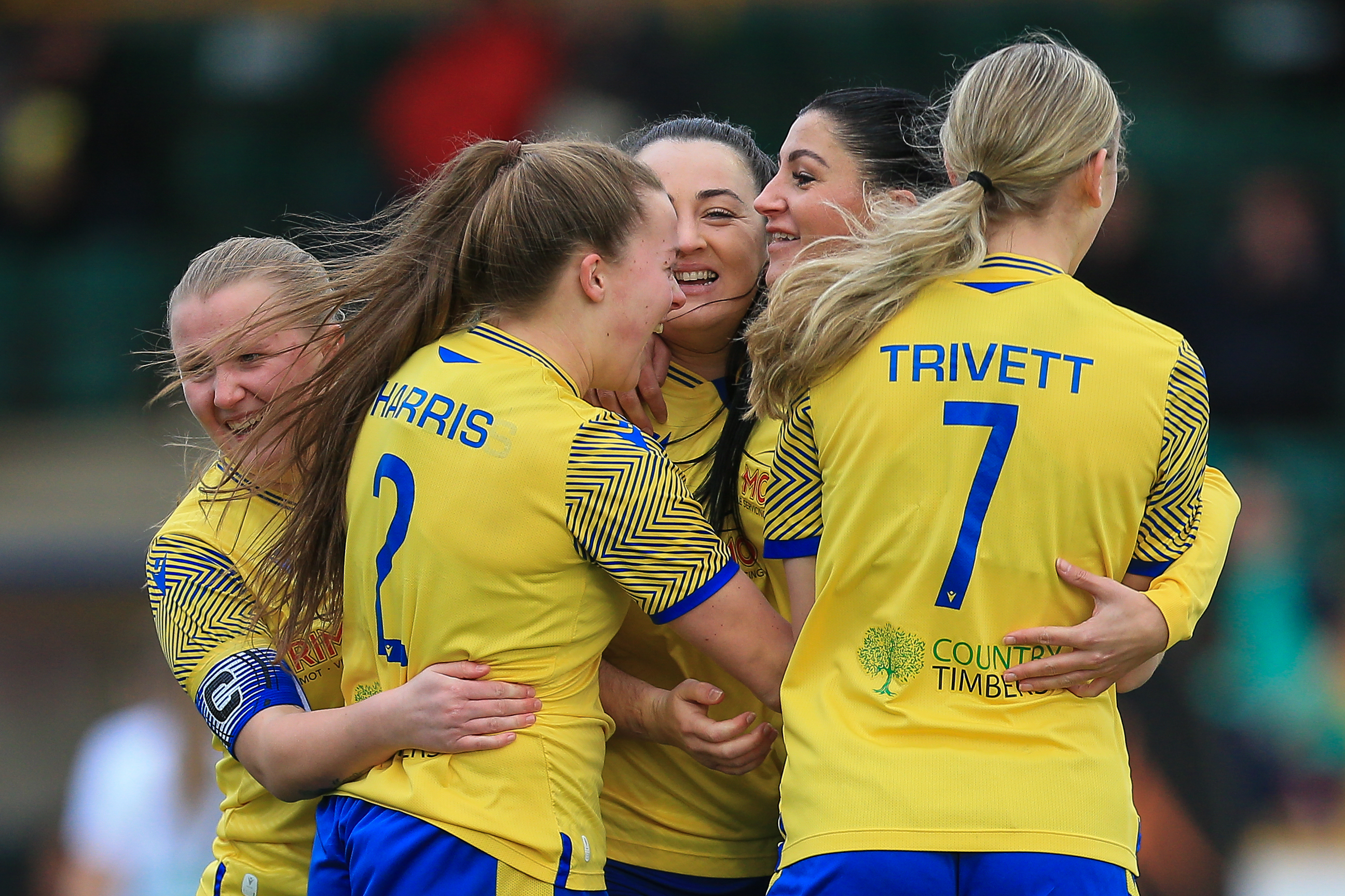 Danielle Broadhurst celebrates scoring a goal for Barry Town