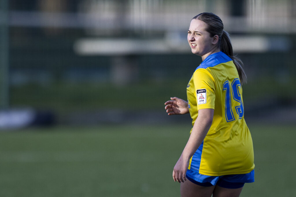 Cwmbran Celtic's Cerys Shipley in action against Cascade.