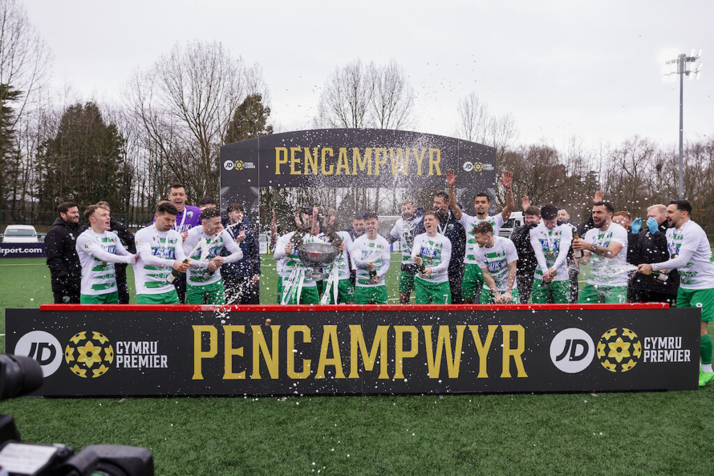 TNS lift the Cymru Premier trophy