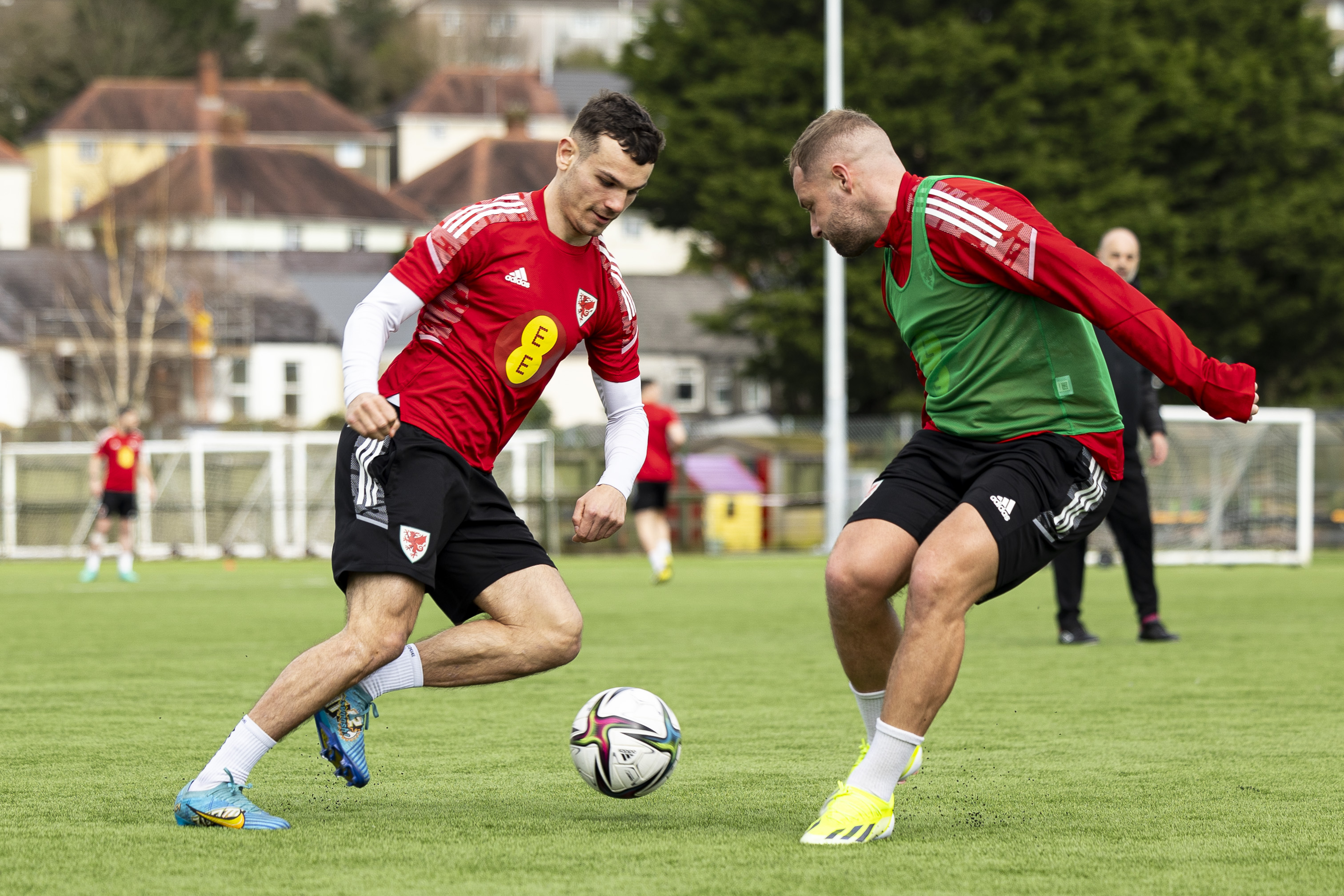 Jordan Davies and Kane Owen in training for Wales C