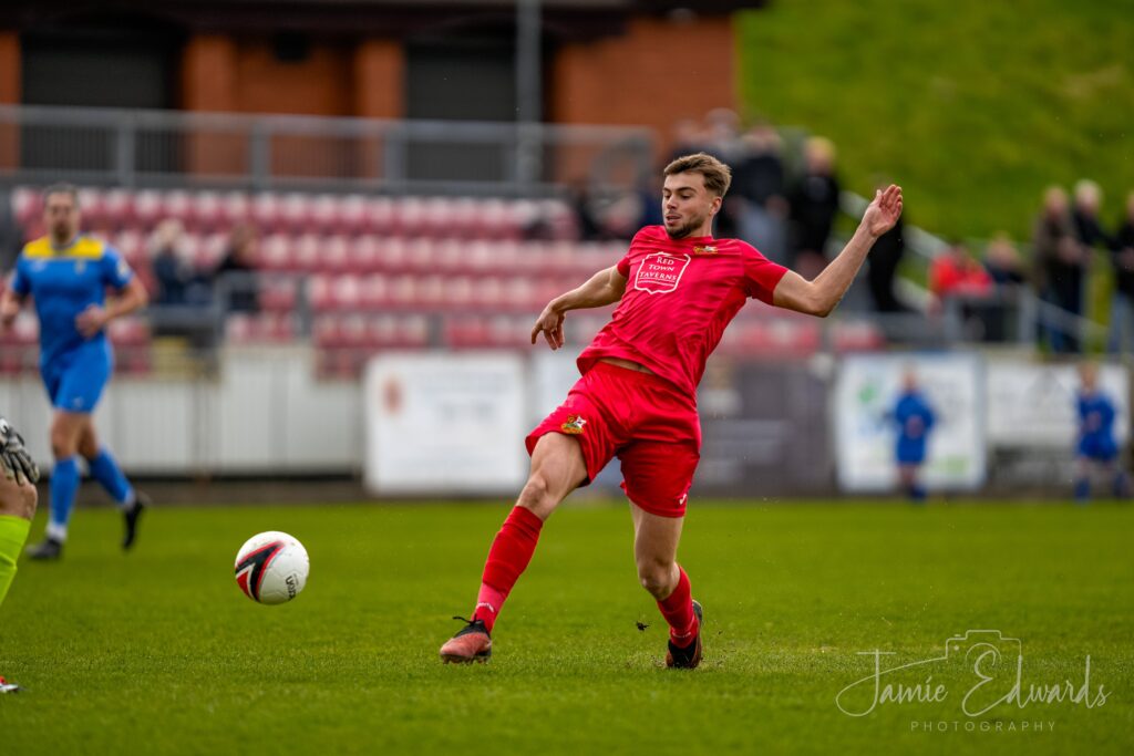 Ethan Cann opens the scoring for Llanelli Town