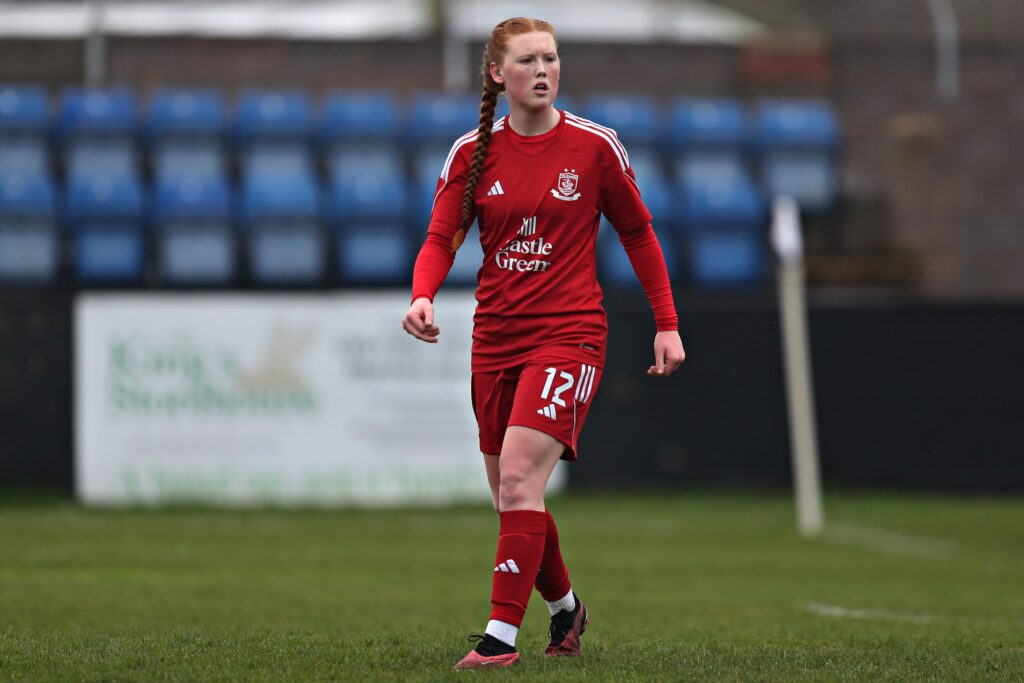 Connah's Quay's Alisha Wright in action against Rhyl.