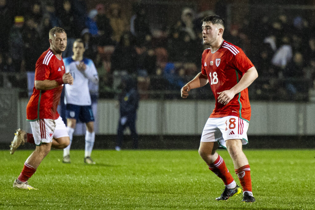 Josh Williams in action for Wales C against England C