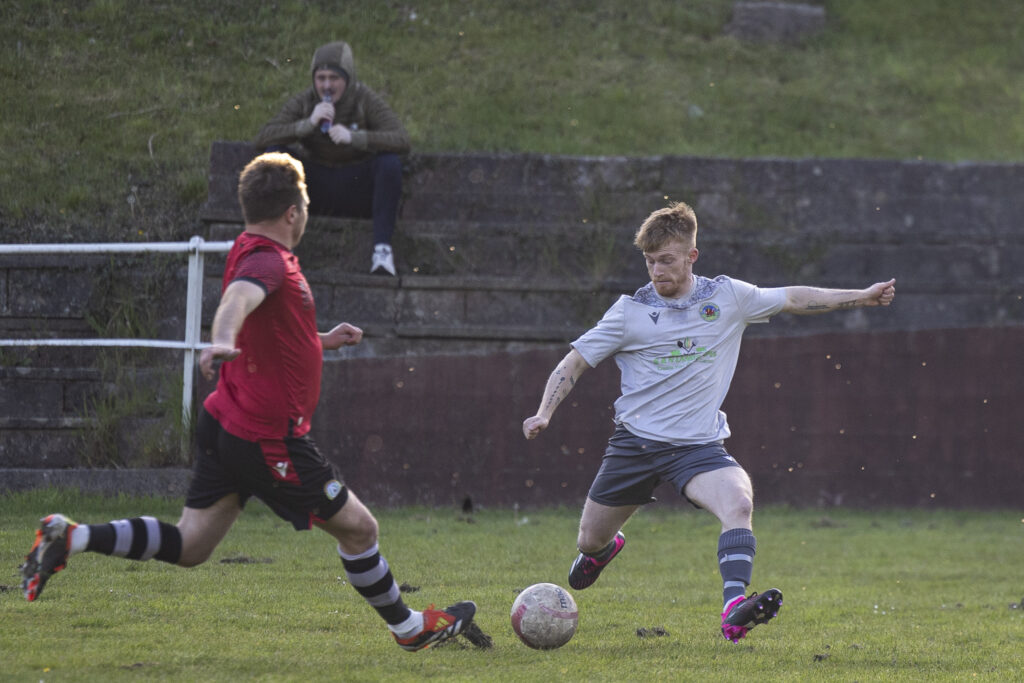 Penrhiwceiber Rangers v Cefn Cribwr in the Ardal South West League at Glasbrook Terrace on the 23rd April 2024.