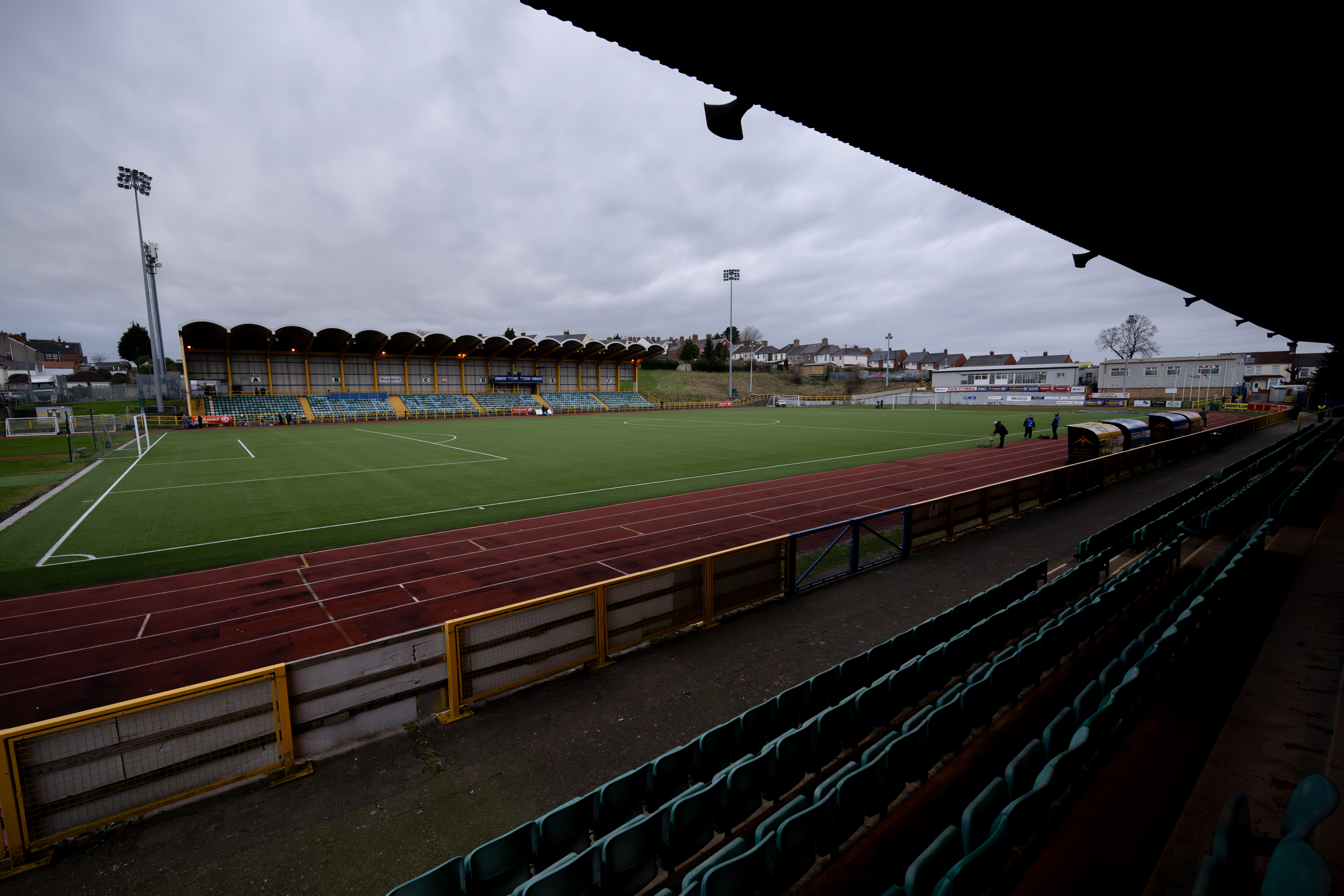 A general view of Jenner Park stadium, home of Barry Town United and Cardiff Airport.