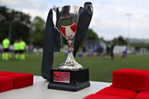 BALA, GWYNEDD, WALES - 25th MAY 2024 - The Ardal Northern Playoff trophy after Llay Welfare FC vs CPD Llanuwchllyn in the Lock Stock Ardal League Northern Playoff Final at Maes Tegid, Bala