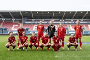 International Football, UEFA Womens Euro 2025 qualifier League B match between Wales Women and Ukraine Women at Parc y Scarlets, Llanelli, Wales, UK.