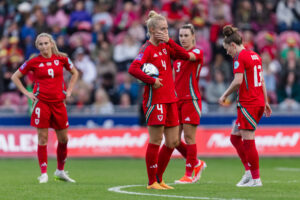 International Football, UEFA Women’s Euro 2025 qualifier League B match between Wales Women and Ukraine Women at Parc y Scarlets, Llanelli, Wales, UK.