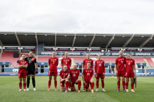 International Football, UEFA Womens Euro 2025 qualifier League B match between Wales Women and Kosovo Women at Parc y Scarlets, Llanelli, Wales, UK.