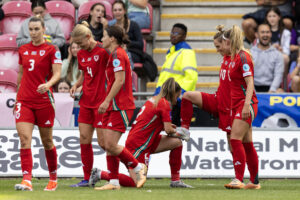 International Football, UEFA Women’s Euro 2025 qualifier League B match between Wales Women and Kosovo Women at Parc y Scarlets, Llanelli, Wales, UK.