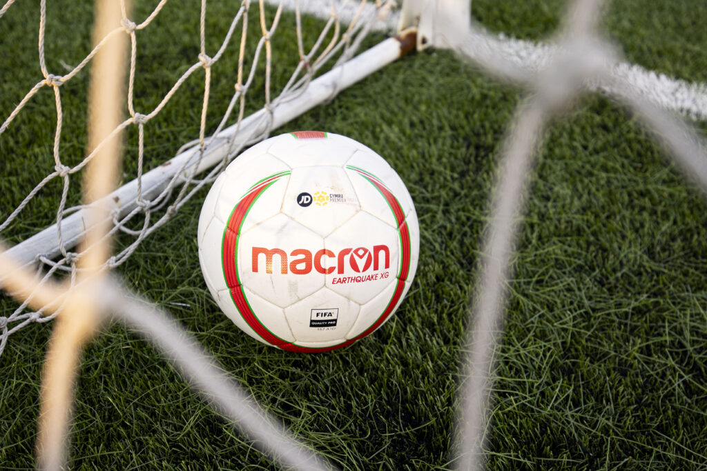 Cardiff, Wales - 22nd September 2023: Macron match balls ahead of the match. Cardiff Metropolitan University v The New Saints in the JD Cymru Premier at Cyncoed Campus on the 22nd September 2023