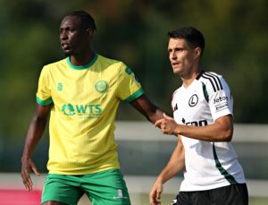 Caernarfon Town FC vs Legia Warszawa in the UEFA Europa Conference League Second qualifying round second leg at Nantporth Stadium, Bangor (Pic by Sam Eaden/FAW)