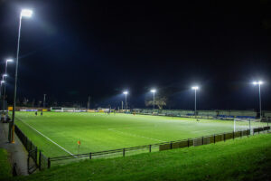 A general view of Maes Tegid, the home ground of Bala Town.