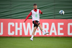 International Football, Wales u21 training session at Dragon Park, Newpirt, Wales, UK.