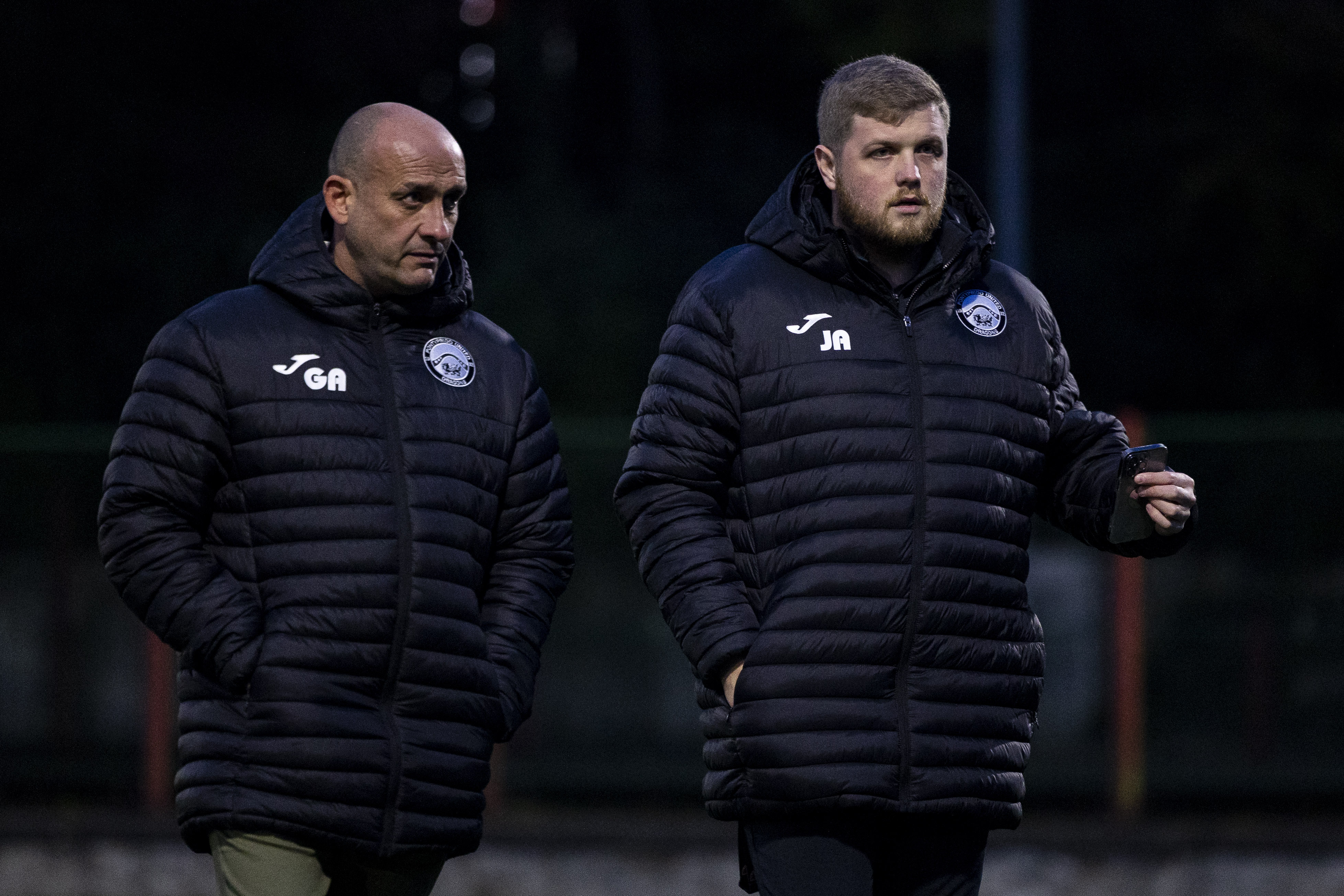 Pontypridd United manager Gavin Allen arrives ahead of the match. Penydarren BGC v Pontypridd United in the JD Welsh Cup at The Bont Playing Fields