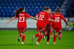 International Football, UEFA Women’s Euro 2025 Play Off Semi Final First Leg Match, Propard, Slovakia, UK.