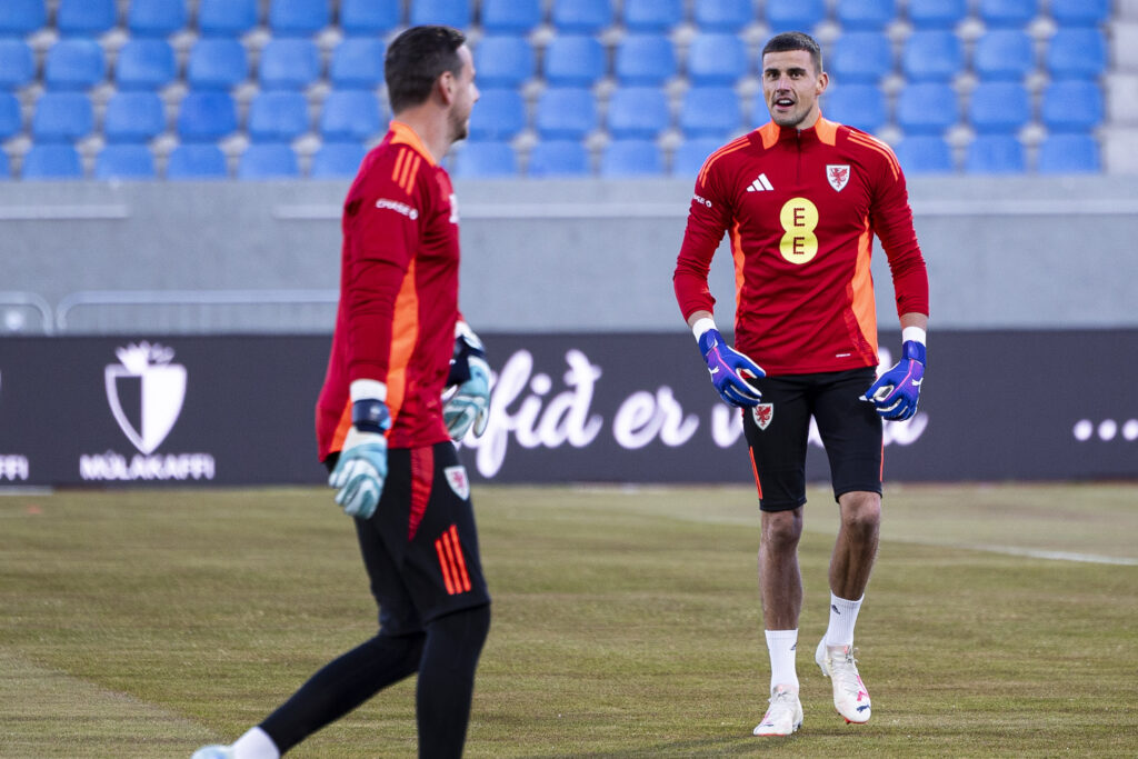 Wales goalkeeper Karl Darlow during the warm up.
Iceland v Wales in the UEFA Nations League at Laugardalsvöllur Stadium on the 11th October 2024