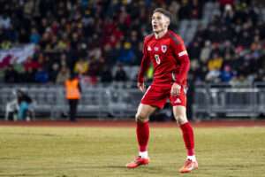 Harry Wilson of Wales in action. Iceland v Wales in the UEFA Nations League at Laugardalsvöllur Stadium on the 11th October 2024