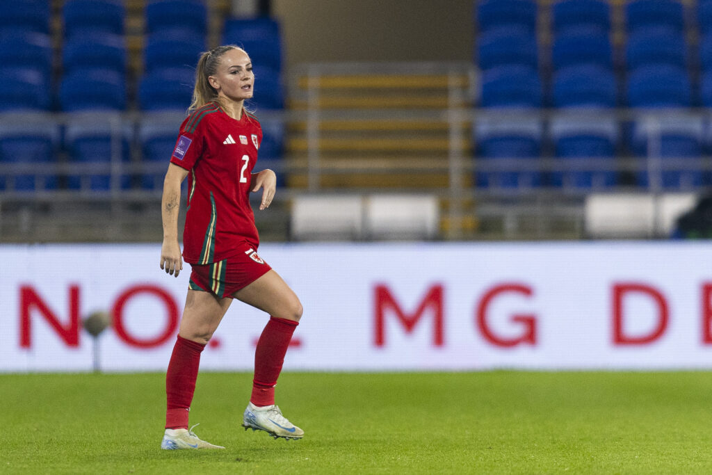 Lily Woodham of Wales in action.
Wales v Slovakia in the UEFA Women’s European Qualifying Play-offs at Cardiff City Stadium on the 29th October 2024