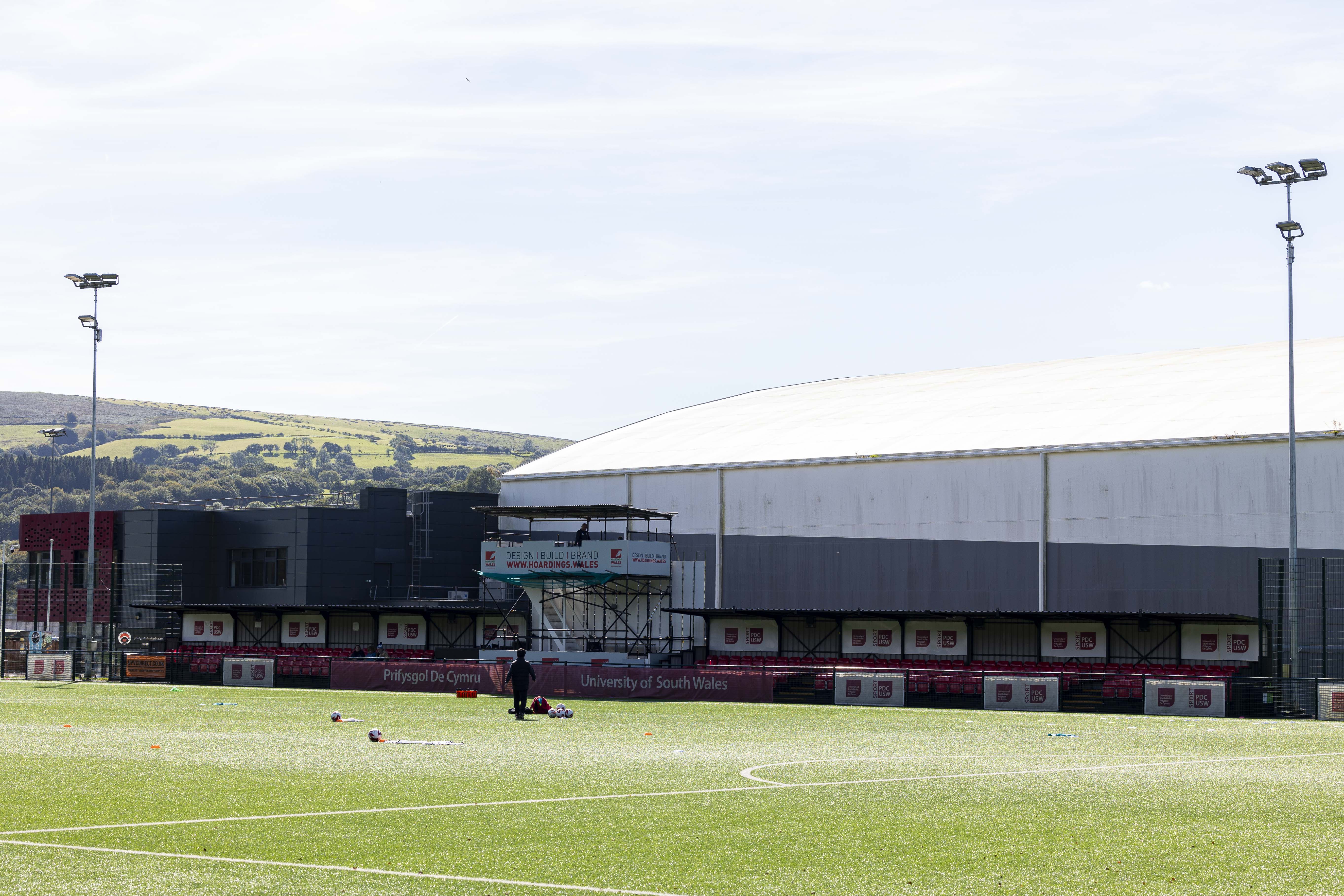 TREFOREST, WALES - 14th SEPTEMBER 2024: General View of USW Sports Park ahead of the match. Pontypridd United v Trethomas Bluebirds in the JD Cymru South at USW Sports Park on the 14th September 2024