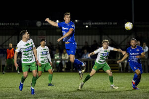 Billy Borge of Penybont in action. Penybont v The New Saints in the JD Cymru Premier at the SDM Glass Stadium on the 20th September 2024